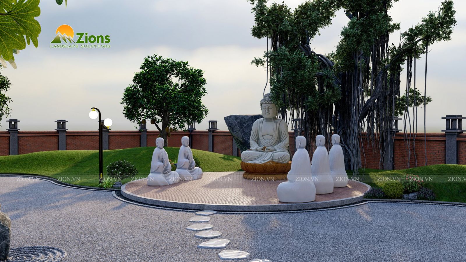 Vườn Lộc Uyển - thiết kế cảnh quan chùa